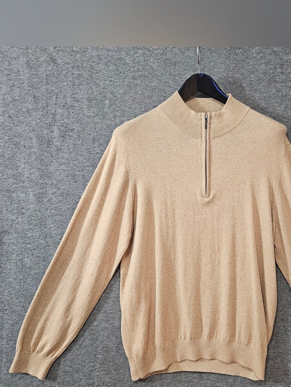 L.L. Bean Half-Zip Tan Sweater Men's Size Large